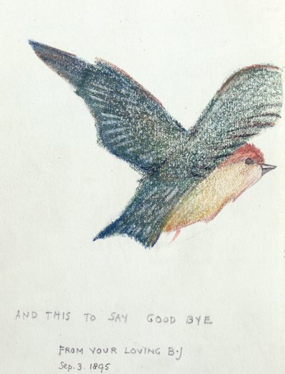 "Ja tämä hyvästiksi", 1895 (kynä ja värillinen liitu paperille) tekijältä Edward Burne Jones